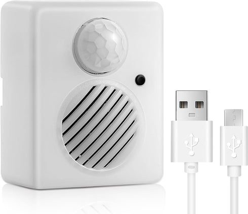 Enhon Motion Activated Sound Voice Player with USB Cable, Battery Powered Motion Sensor Alarm, Download Your Own Audio Files About Christmas Music...