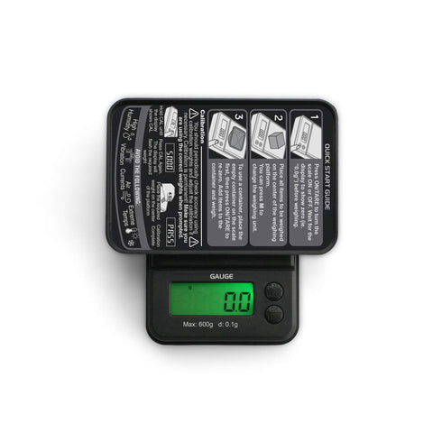 GAUGE Digital Mini Scale - (600g x 0.1g - Black) - Digital Travel Scale - Mini Digital Scale - Small Pocket Size Scale - Traveling Scales Digital ...