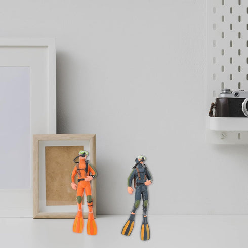 Diver with Hose Scuba Steve Toy Squid Fish Tank Action Figure Divers: 2PCS Scale Model Sea Animals Scuba Diver Toy Swimmers Diver Figures...