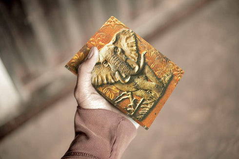 Leather Journal Writing Notebook - Antique Handmade Leather Daily Notepad Sketchbook, Elephant Gift for Men & Women, Travel Diary & Notebooks to W...