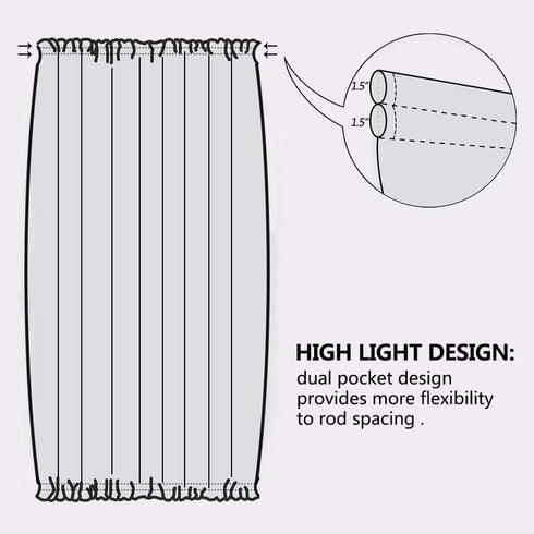 FMFUNCTEX Sheer Side Front Door Curtains 40" White Black Branch Tree Half Print Curtain for Patio Doors with Matching Tiebacks 24”w 2 Panels...