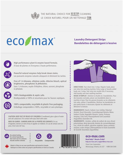 Laundry Detergent Strips - Tough on Stains, Plant Based Detergents (Lavender) 32 Load...