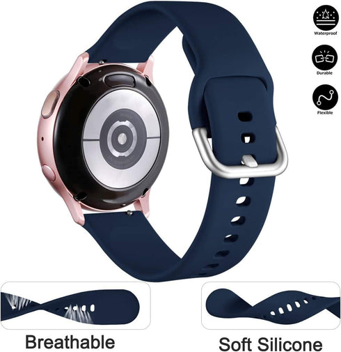 Lerobo Bands Compatible with Samsung Galaxy Watch Active/Active 2 44mm 40mm/Galaxy Watch 3 41mm/Galaxy Watch 42mm, 20mm Soft Silicone Sport Strap ...