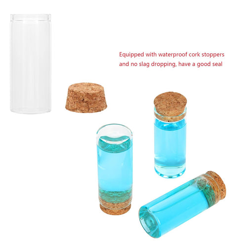 6PCS 30ml Glass Test Tubes with Cork Stoppers, 30 x 70mm Liquid Sample Vial, Clear Flat Test Tubes for Bath Salt, Candy Storage, Scientific Experi...
