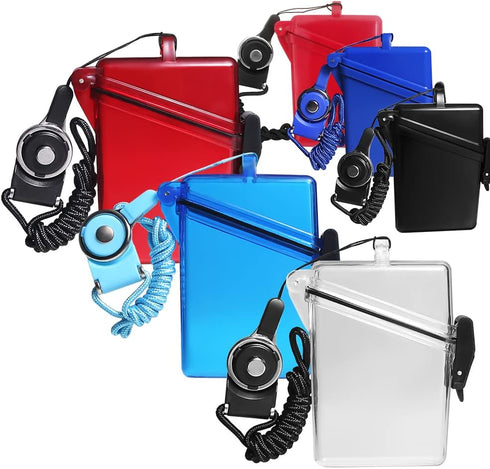 Sport Waterproof ID Card Badge Holder Case with Lanyard Cover Multiple Credit Cards, Registration, ins Card Heavy Duty Durable Locker Dry Box (Red...