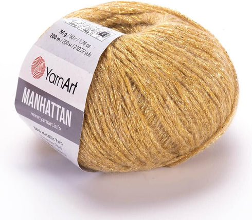 YARNART Manhattan - Glittery Knitting Yarn, Sparkle Yarn, Shiny Metallic Yarn, Wool Yarn, Acrylic Yarn, Fantasy Yarn, 1.76 Oz, 218.72 Yds (902)...