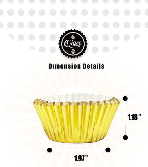 qiqee Gold Foil Cupcake Liners For Baking 300 Count Baking Cups Thick ? Sturdy, Oil Resistance,Muffin Liners Paper(Standard Size)...