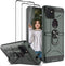 for T-Mobile Revvl 5G Case with 2 Tempered Glass Screen Protector, Full Body Hybrid Hard PC Soft TPU Rotating Kickstand Ring Military Grade Shockp...