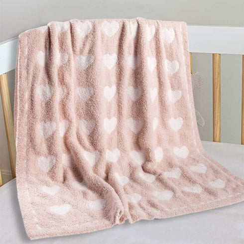 Kid Nation Super Soft Baby Blanket with Heart Light Pink 30 x 40 inch...
