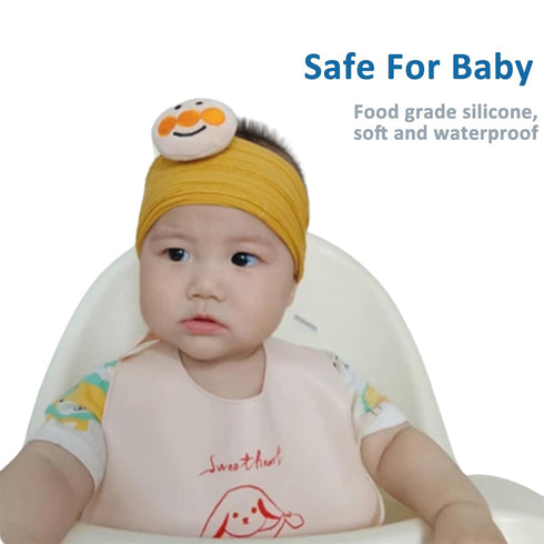 Silicone Baby Bibs, 2 Pack Food Catching Bibs for Baby Boys and Girls, Waterproof Baby Bibs for Eating, BPA Free Plastic Silicone Baby Bibs with P...