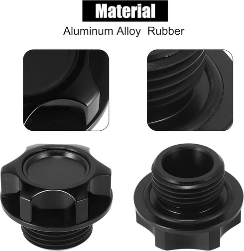 X AUTOHAUX Black Aluminum Alloy Gas Engine Oil Filler Cap Plug Cover for Toyota Camry Highlander Crown Corolla Reiz...