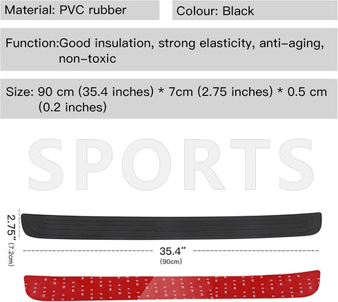 Rear Bumper Protector Guard Trunk Rubber Protection Strip Rubber Scratch-Resistant Trunk Door Entry Guards Car Accessory for SUV/Cars - Universal ...