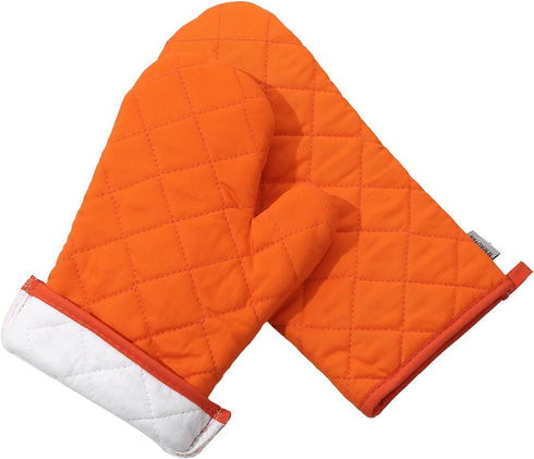 Oven Mitts and Pot Holders 4 pcs Set,High Heat Resistant 500 Degree Extra Thicken Long Kitchen Cotton Oven Glove for Cooking (12 Inch,Orange)…...