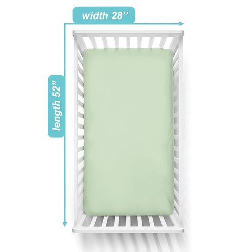 American Baby Company 100% Natural Cotton Fitted Crib Sheet 52" x 28" - Soft, Breathable, Hypoallergenic & Gentle Toddler Bed Sheet, Celery, Neutr...