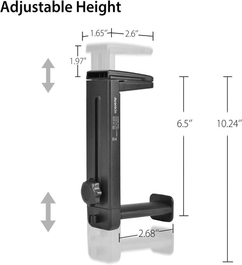 NEETTO HS906 Headphone Stand & Hanger 2 in 1, Above & Under Desk Gaming Headset Holder Mount Hook with Height Adjustable & Rotating Clamp, Earphon...