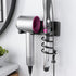 Tindbea Hair Dryer Holder + Curling Iron Holder, Matte Black Blow Dryer Holder Wall Mount, Bathroom Hair Tool Organizer Rack for Universal Dryer...