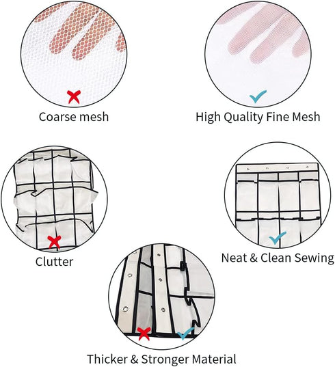 Aosome Over The Door Hanging Pantry Organizer 24 Large Mesh Pockets Door Storage Bag for Shoe Toys and Sundries White...