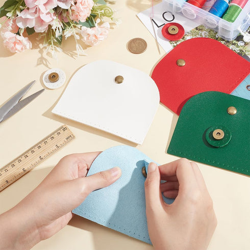 PandaHall 5 Colors Bag Flip Cover, Imitation Leather Bag Accessories Sew on Bag Cover Purse Making Supplies Hardware with Clasps for Bag Making DI...