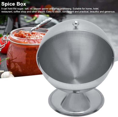 Fdit Stainless Steel Spice Condiment Seasoning Jar Box with Swivel Cover Salt Sugar Container for Kitchen Cooking Tools...