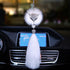 Car Decor Automotive Interior Rearview Mirrors Rearview Mirror Pendant Enchanting White Fox Diamond-Encrusted Plush Pendant Car Accessories Creati...