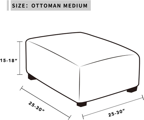 Easy-Going Stretch Ottoman Cover Folding Storage Stool Furniture Protector Soft slipcover with Elastic Bottom (Medium,Chocolate)...