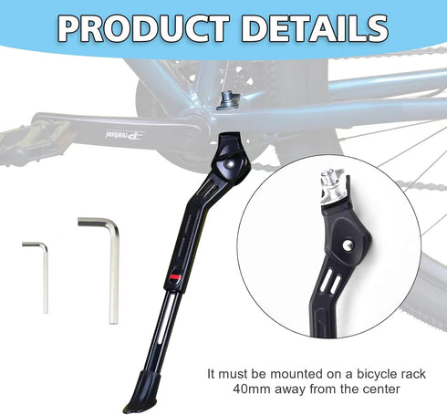 ZUKKA Bicycle Center Kickstand Adjustable Height Bike Kickstand Aluminium Alloy Kick Stand Fits For 24/26/28 Inch Mountain bike,Road bicycle,MTB...