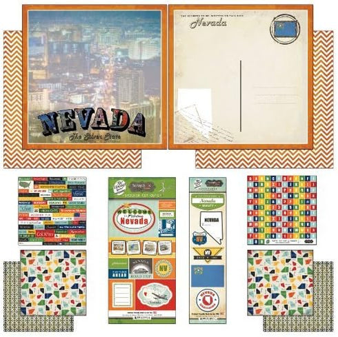 Scrapbook Customs Themed Paper and Stickers Scrapbook Kit, Nevada Vintage...