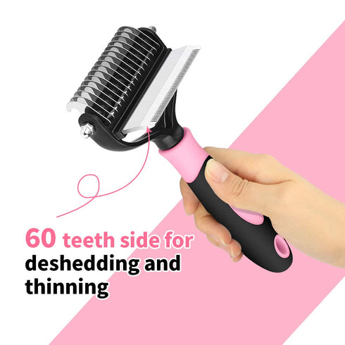 Dog Grooming Brush for shedding with 2 in 1 Professional Deshedding Tools and UNDERCOAT Rake for Long and Short Haired Dogs with Double Coat with ...