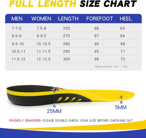 Plantar Fasciitis Relief Shoe Insoles,Arch Support Insoles,Running Athletic Gel Shoe Inserts,for Flat Feet,Pronation,Heel&Foot Pain...