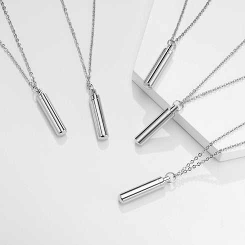 VNOX Pack of 2/3/4/5/10/16 -Unisex Customize Memorial Keepsake Stainless Steel Cylinder Cremation Necklace...