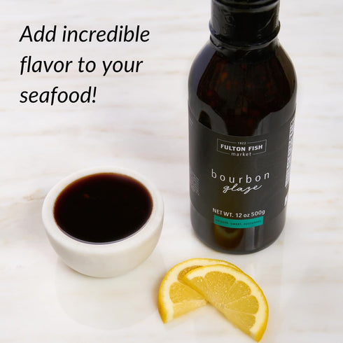 Fulton Fish Market Sweet Bourbon Seafood Glaze - Smooth, Rich, and Succulent Sauce for Fish, Salmon and Shellfish - All Natural, Small Batch Craft...