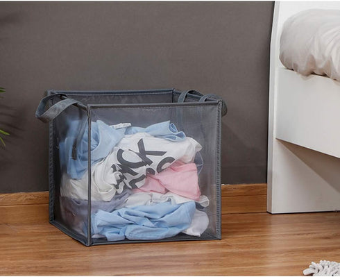 HONOMA Laundry Bags Hamper Bag with Handles,Portable &Collapsible Dirty Clothes Mesh Basket Foldable for Washing Storage, Kids Room,Dorm or Travel...