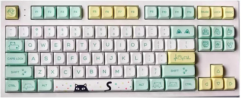 Cat Theme -135 Key XDA Standard Opaque Mechanical keycap Support Most Keyboards PBT Material (61-131 Keys)...