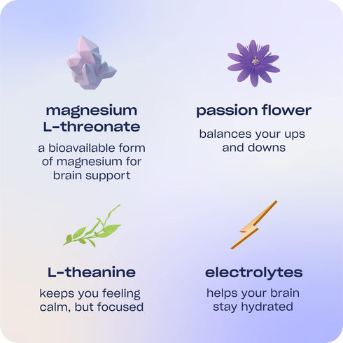 Recess Mood Powder, Calming Magnesium L-Threonate Blend with Passion Flower, L-Theanine, Electrolytes, Magnesium Calm Support Powder Supplement - ...
