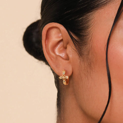 DREMMY STUDIOS Gold Dainty Huggie Hoop Earrings 18K Gold Plated Exquisite Open Tassel Dangle Charm Drop Sleeper Geometric Cross Coin Star Heart Wh...