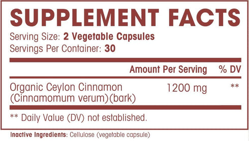 Natures Wellness Organic Ceylon Cinnamon - 1200 mg | Powerful Antioxidant | Maintains Joint Health and Mobility | Non-GMO | 60 Veg Capsules...
