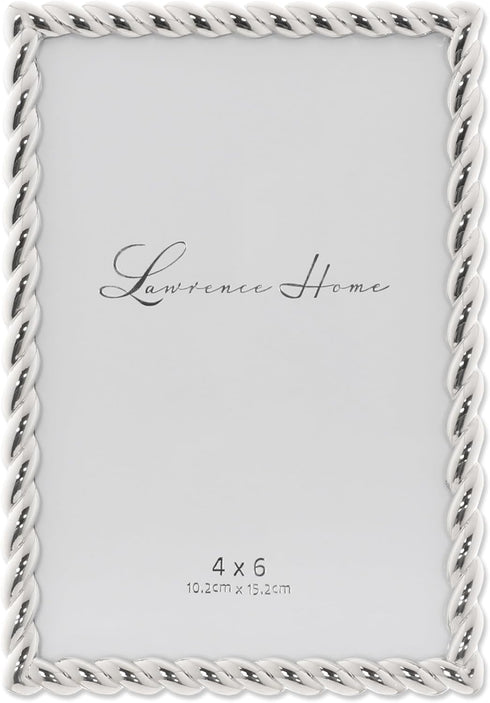 Lawrence Frames Rope Design Metal Frame, 4x6, Silver...