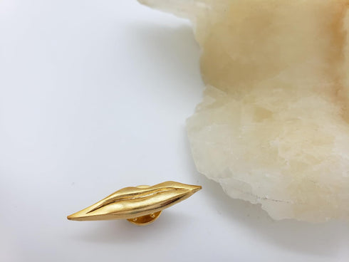 Lips Lapel Pin - Gold Plated - Man Ray Art Inspired Brooch...