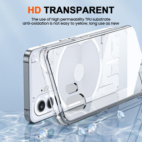 T Tersely for Nothing Phone 2 Clear Case, Hard PC Back + Soft TPU Bumper Crystal Clear Slim Fit Lightweight Transparent Skin Cover Shockproof Non-...