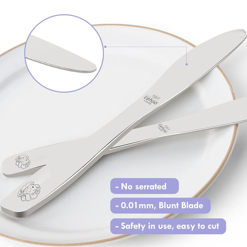 Lehoo Castle Toddler Utensils, 6 Pcs Toddler Silverware 2 Year Old, Toddler Forks and Spoons, Kids Silverware Set Stainless Steel, Metal Silverwar...