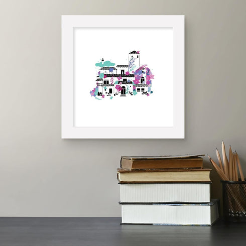 Trends International Gallery Pops Disney Encanto - Painted Paradise Encanto House Wall Art Wall Poster, 12" x 12", White Framed Version...