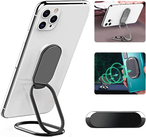 Phone Ring Holder Finger Kickstand, Foldable 360° Rotation Cellphone Grip for Desk, Office Desktop, Cell Phone Stand Compatible with iPhone iPad S...