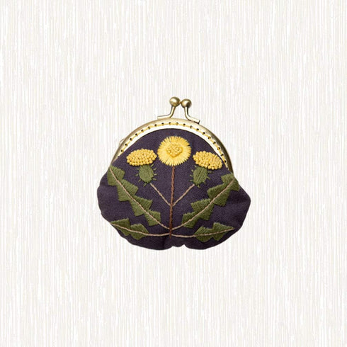 1 Set Coin Purse Embroidery Pouch Making Kit Lock Embroidery Tool DIY Coin Bag (Yellow Flower Style)......