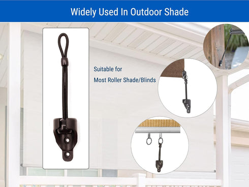 Replacement Parts Brown, Bungee Kit, Extra Long/6-Inch Length, Weather Resistance, for Coolaroo Exterior Roller Shades, Sun Shade, Outdoor Blind (...