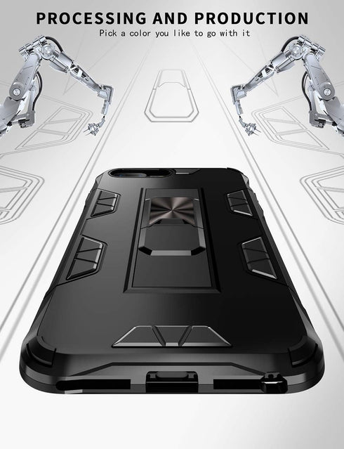 iPhone 8 Plus Case 7 Plus 6 Plus Case with Screen Protector Military Grade Built-in Kickstand Case Holster Armor Heavy Duty Shockproof Cover Prote...