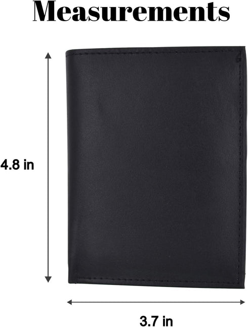 Marshal 100% Genuine Leather Bi-fold Badge Holder Black #2517TA...