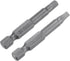 2pcs SQ3 SQ4 Square Screwdriver Bit 1/4" Hex Shank 2" Length Magnetic Security Screw Driver Power Tool...