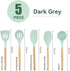 Kitchen Utensils Set, 5 Pcs Non-Stick Silicone Kitchen Cooking Utensils with Wooden Handle, Kitchen Spatula Cookware Utensils Set, Heat Resistant ...