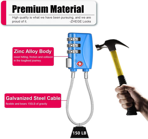 ZHEGE Luggage Lock, TSA Locks for Travel, Gym, School, Suitcases, Baggage, Small Cabinets...
