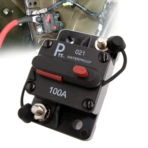 48VDC,Surface-Mount & Waterproof Resistantr IP67 Circuit Breakers Manual Reset Extended Surface Diagonal Stud Mount 1/4" Truck Auto Boat Marine (1...